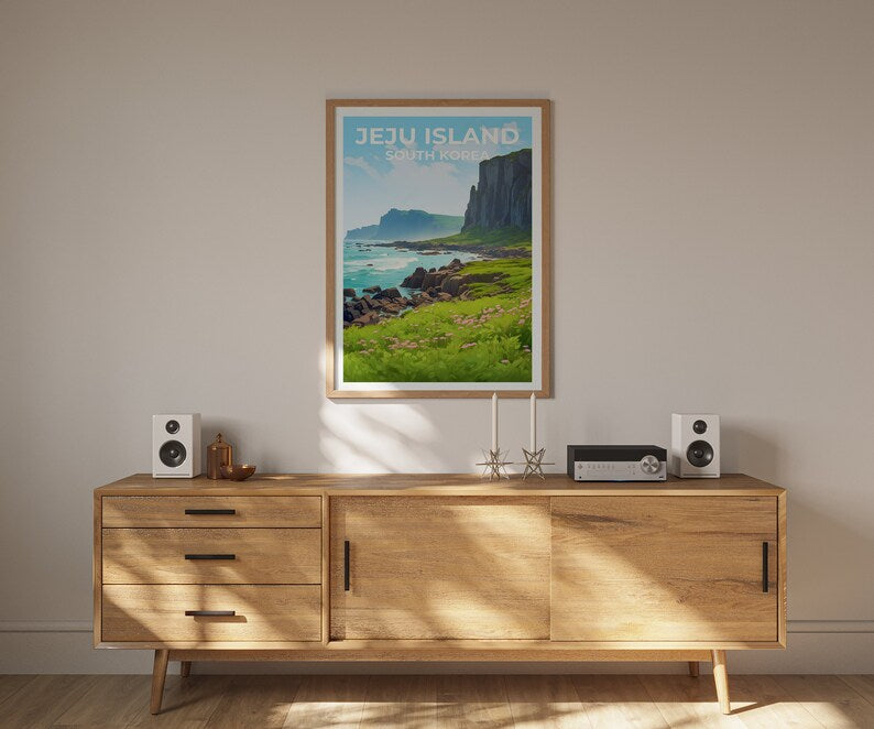 Jeju Island Travel Poster, South Korea Wall Art, South Korea Print, Jeju Island Poster, Asia Poster, Nature Poster, Jeju Island Art