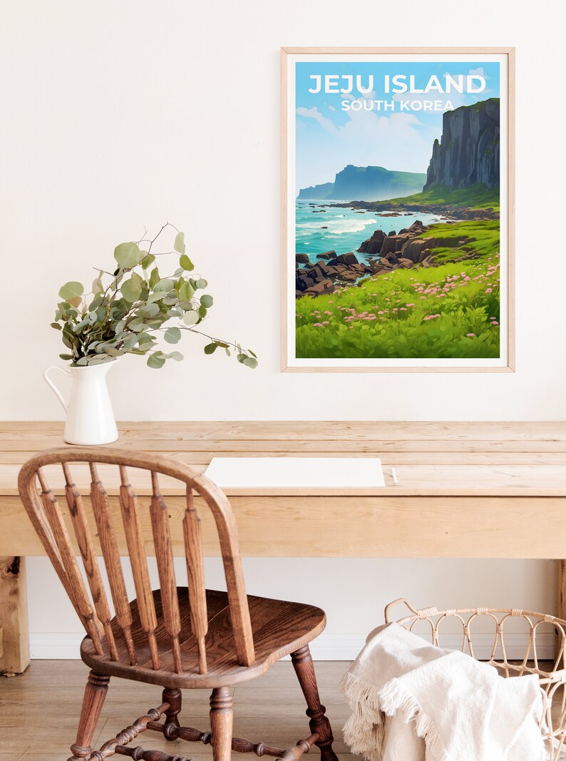 Jeju Island Travel Poster, South Korea Wall Art, South Korea Print, Jeju Island Poster, Asia Poster, Nature Poster, Jeju Island Art