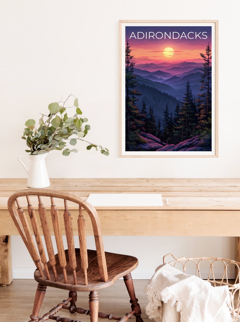 Adirondacks Poster, Adirondacks Print, New York Poster, Forest Poster, Adirondack Mountains Poster, Adirondacks Art