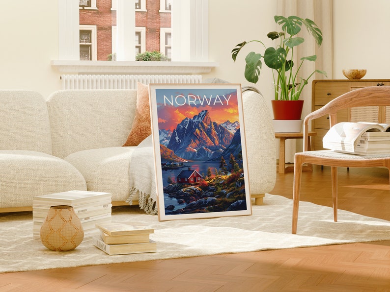 Norway Travel Poster, Winter Wall Art, Europe Print, Norway Poster, Europe Poster, Nature Poster, Norway Print