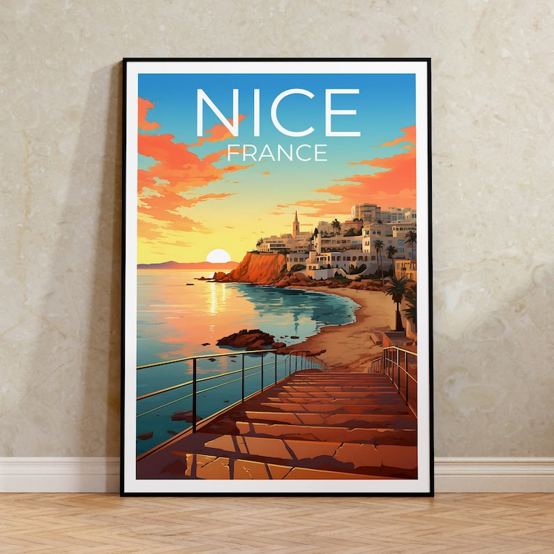 Nice Travel Poster, France Wall Art, France Print, Nice Poster, France Poster, City Poster, Nice Art