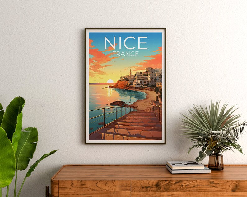 Nice Travel Poster, France Wall Art, France Print, Nice Poster, France Poster, City Poster, Nice Art
