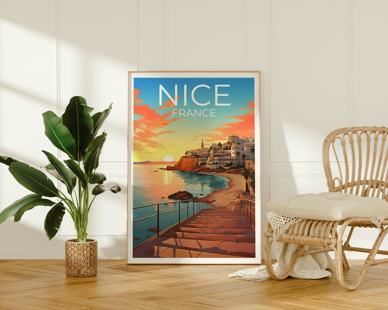 Nice Travel Poster, France Wall Art, France Print, Nice Poster, France Poster, City Poster, Nice Art
