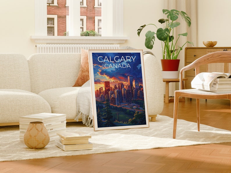 Calgary Travel Poster, Alberta Wall Art, Canada Print, Calgary Poster, Canada Poster, Calgary Art