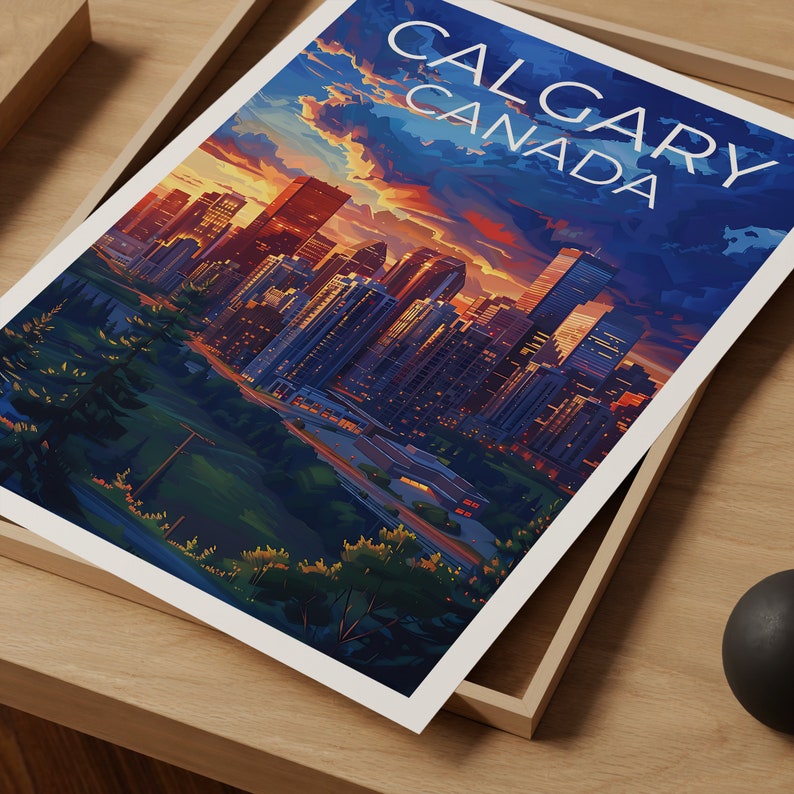 Calgary Travel Poster, Alberta Wall Art, Canada Print, Calgary Poster, Canada Poster, Calgary Art