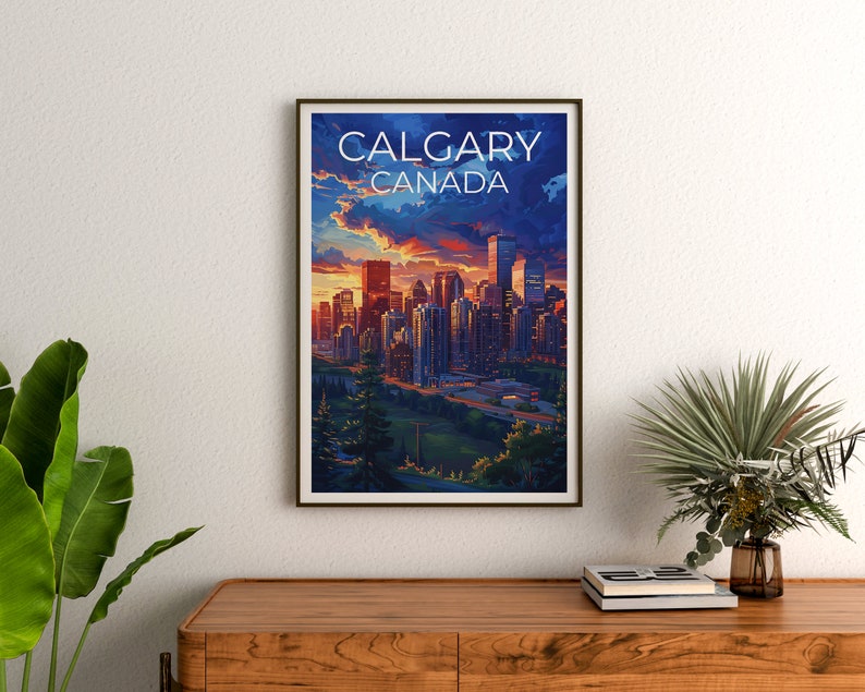 Calgary Travel Poster, Alberta Wall Art, Canada Print, Calgary Poster, Canada Poster, Calgary Art