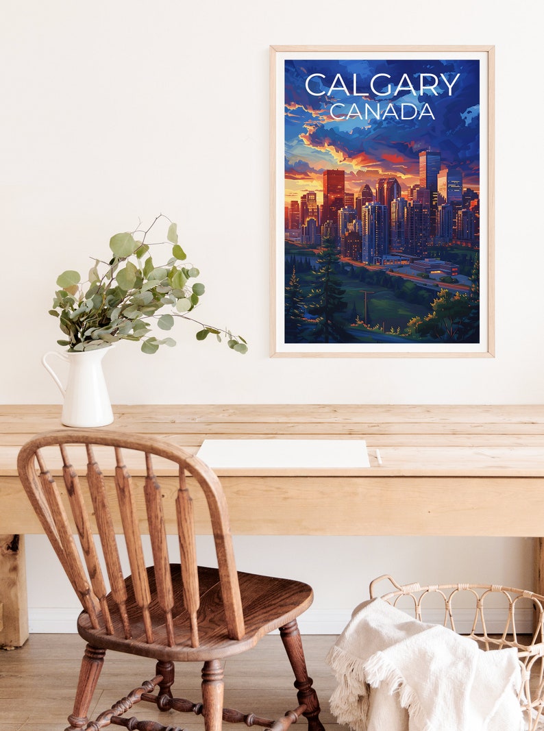 Calgary Travel Poster, Alberta Wall Art, Canada Print, Calgary Poster, Canada Poster, Calgary Art