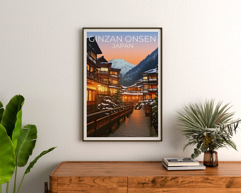 Ginzan Onsen Travel Poster, Japan Wall Art, Japan Print, Ginzan Onsen Poster, Japan Poster, City Poster, Ginzan Onsen Art