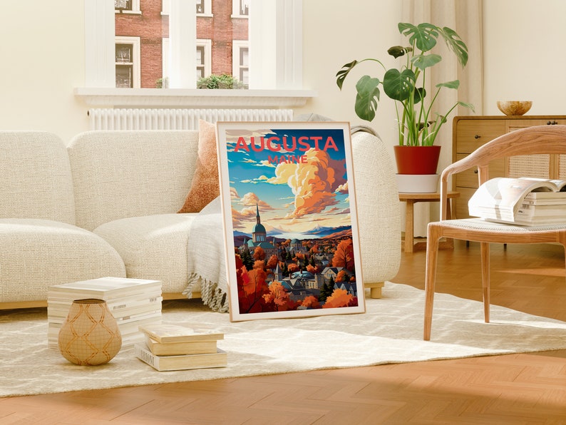 Augusta Travel Poster, Maine Wall Art, Maine Print, Augusta Poster, Maine Poster, City Poster, Augusta Art