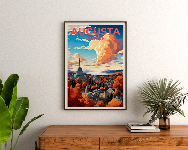 Augusta Travel Poster, Maine Wall Art, Maine Print, Augusta Poster, Maine Poster, City Poster, Augusta Art
