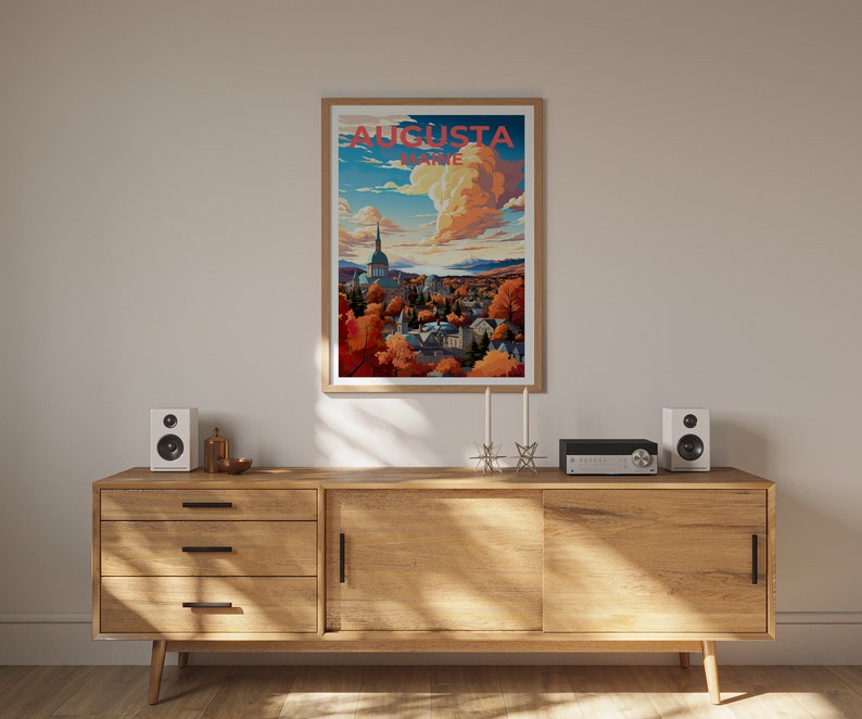 Augusta Travel Poster, Maine Wall Art, Maine Print, Augusta Poster, Maine Poster, City Poster, Augusta Art
