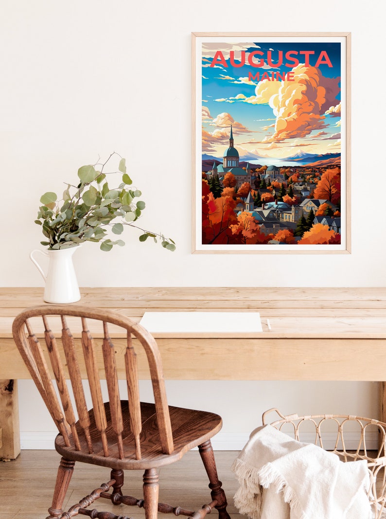 Augusta Travel Poster, Maine Wall Art, Maine Print, Augusta Poster, Maine Poster, City Poster, Augusta Art