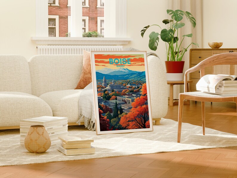 Boise Travel Poster, Idaho Wall Art, Idaho Print, Boise Poster, Idaho Art, City Poster, Poster Art, Wall Decor
