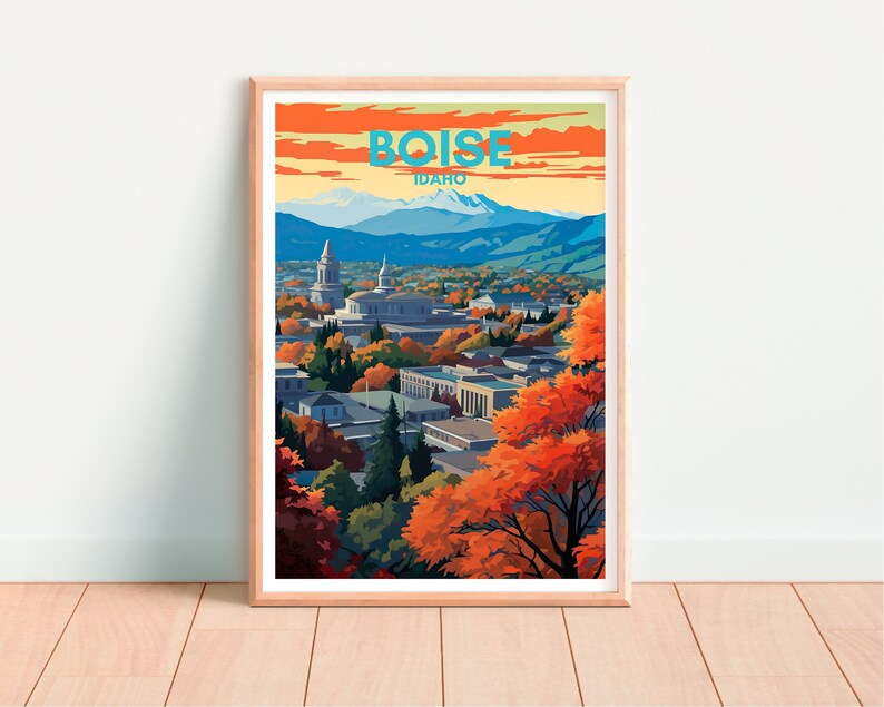 Boise Travel Poster, Idaho Wall Art, Idaho Print, Boise Poster, Idaho Art, City Poster, Poster Art, Wall Decor