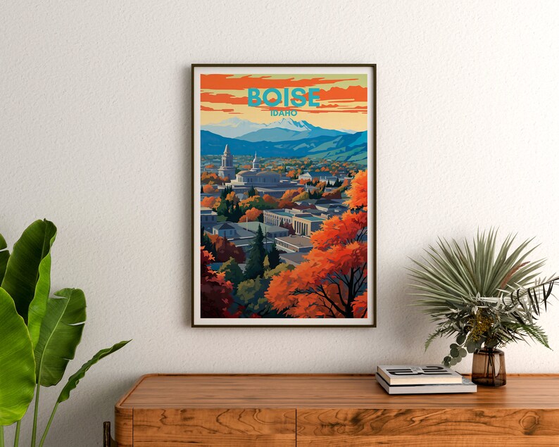 Boise Travel Poster, Idaho Wall Art, Idaho Print, Boise Poster, Idaho Art, City Poster, Poster Art, Wall Decor