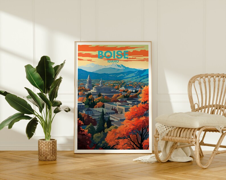 Boise Travel Poster, Idaho Wall Art, Idaho Print, Boise Poster, Idaho Art, City Poster, Poster Art, Wall Decor