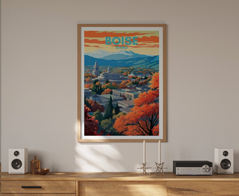 Boise Travel Poster, Idaho Wall Art, Idaho Print, Boise Poster, Idaho Art, City Poster, Poster Art, Wall Decor