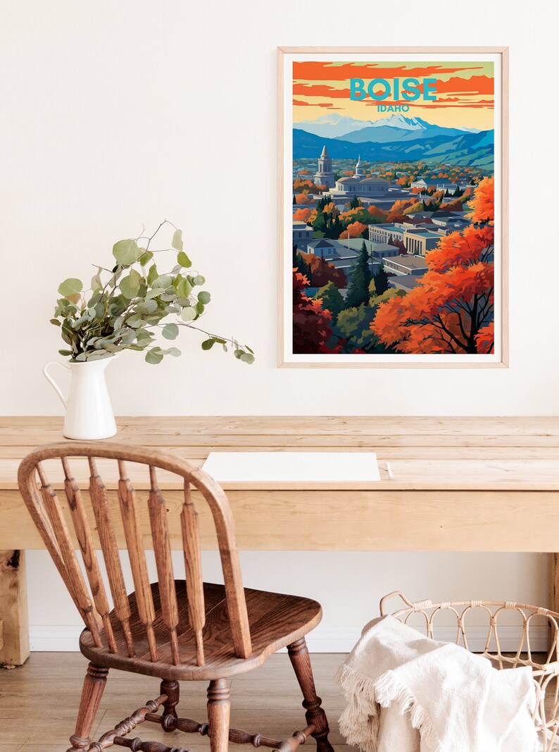 Boise Travel Poster, Idaho Wall Art, Idaho Print, Boise Poster, Idaho Art, City Poster, Poster Art, Wall Decor