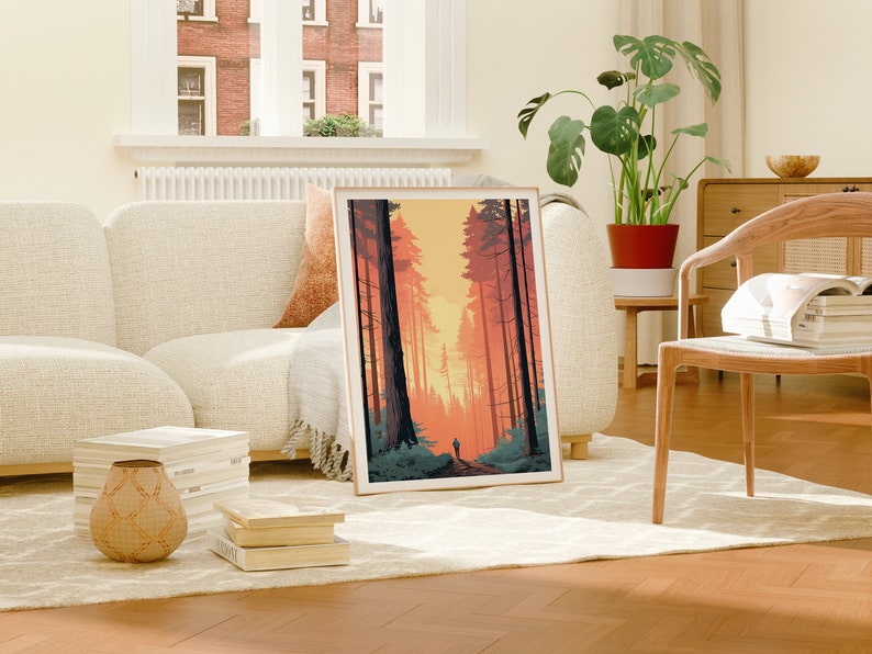 Redwood Poster, Redwood Forest Art, Redwood Park Print, Redwood Travel Poster, National Parks Art, Nature Poster, Poster Art, Wall Decor