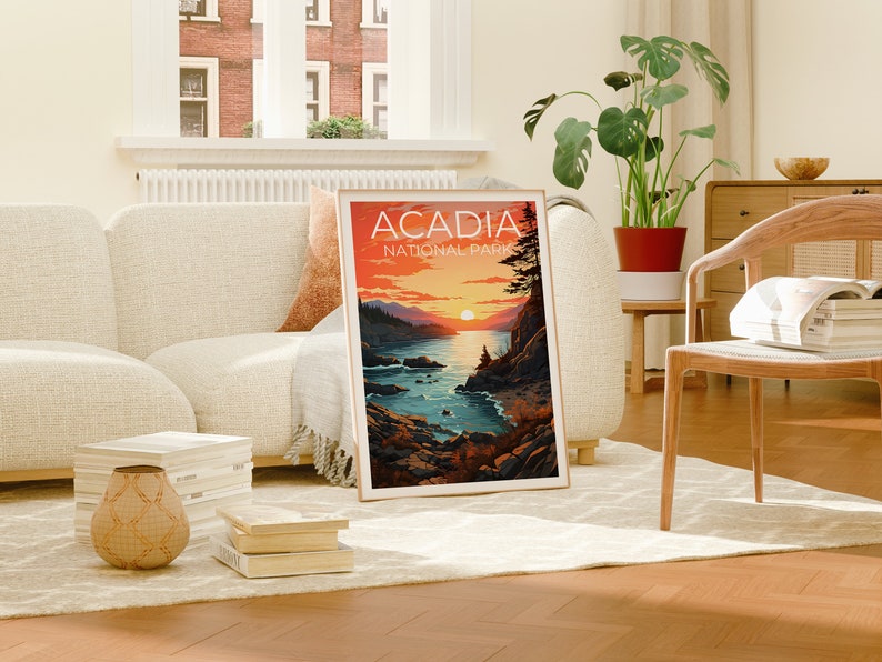 Acadia Reiseposter, Maine Kunst, Maine Druck, Acadia Poster, Maine Poster, Natur Poster, Acadia Kunst