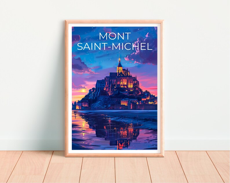 Mont Saint-Michel Poster, France Print, Mont Saint-Michel Art, Europe Print, France Poster, France Gift, Travel Gift