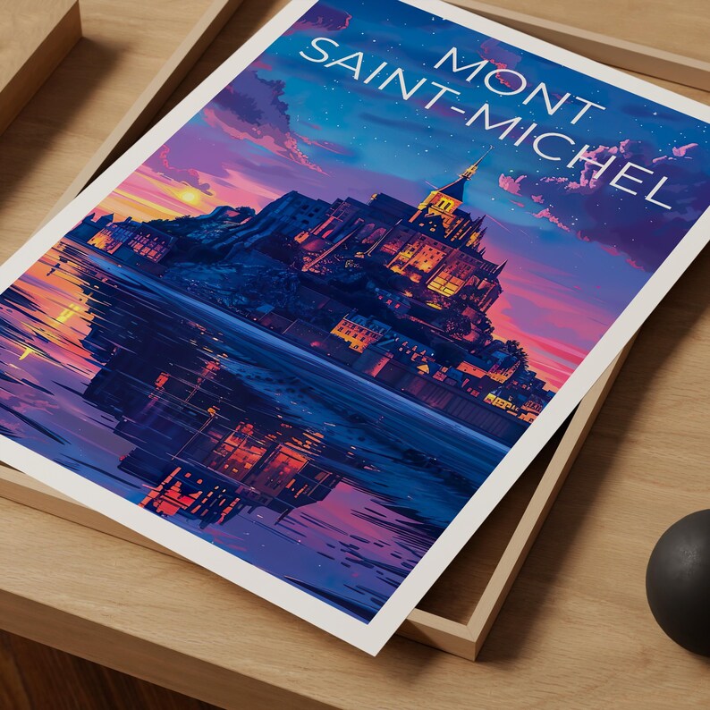 Mont Saint-Michel Poster, France Print, Mont Saint-Michel Art, Europe Print, France Poster, France Gift, Travel Gift