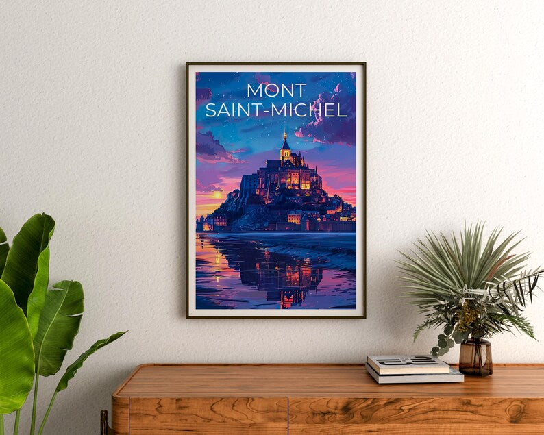 Mont Saint-Michel Poster, France Print, Mont Saint-Michel Art, Europe Print, France Poster, France Gift, Travel Gift