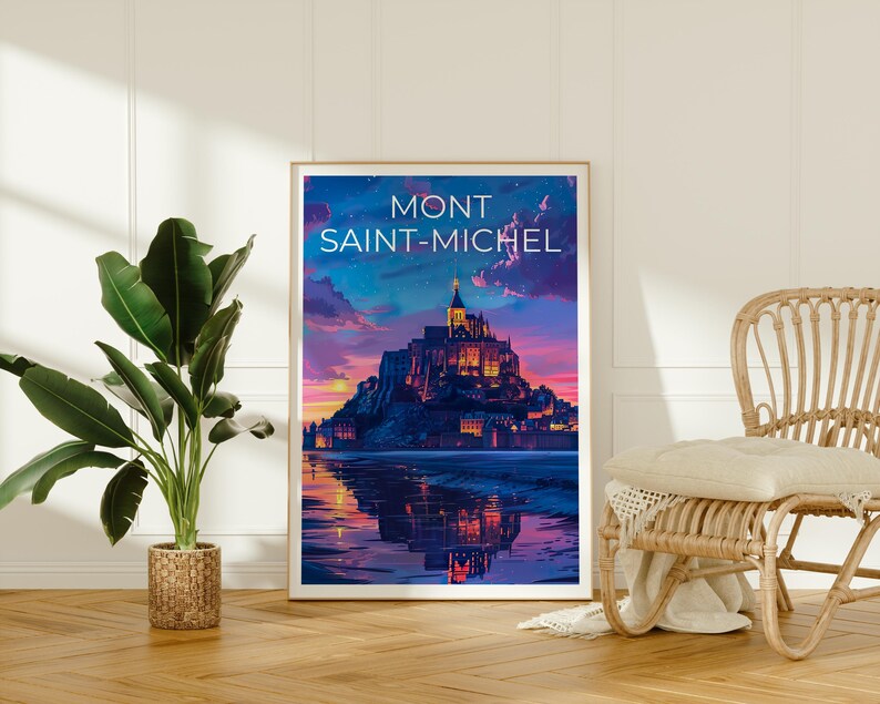 Mont Saint-Michel Poster, France Print, Mont Saint-Michel Art, Europe Print, France Poster, France Gift, Travel Gift