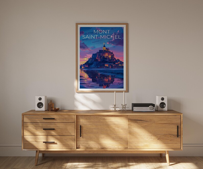 Mont Saint-Michel Poster, France Print, Mont Saint-Michel Art, Europe Print, France Poster, France Gift, Travel Gift