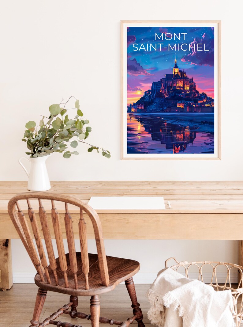 Mont Saint-Michel Poster, France Print, Mont Saint-Michel Art, Europe Print, France Poster, France Gift, Travel Gift