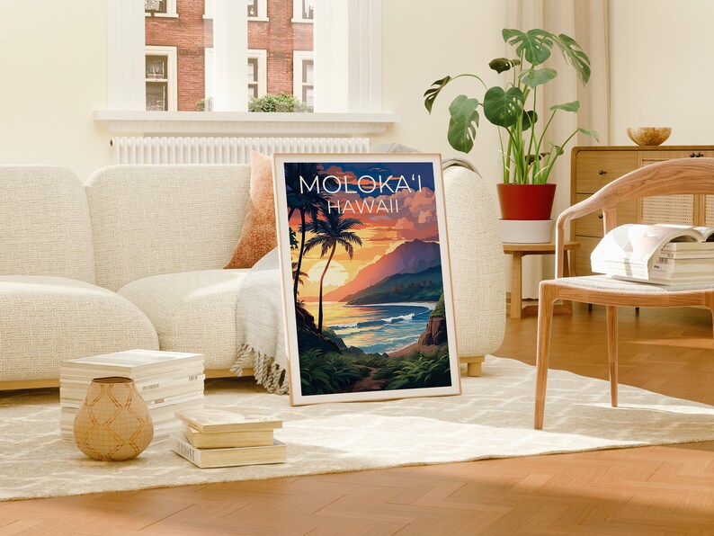 Moloka‘i Travel Poster, Hawaii Wall Art, Hawaii Print, Moloka‘i Poster, Hawaii Poster, Molokai Poster, Moloka‘i Art, Moloka‘i Print