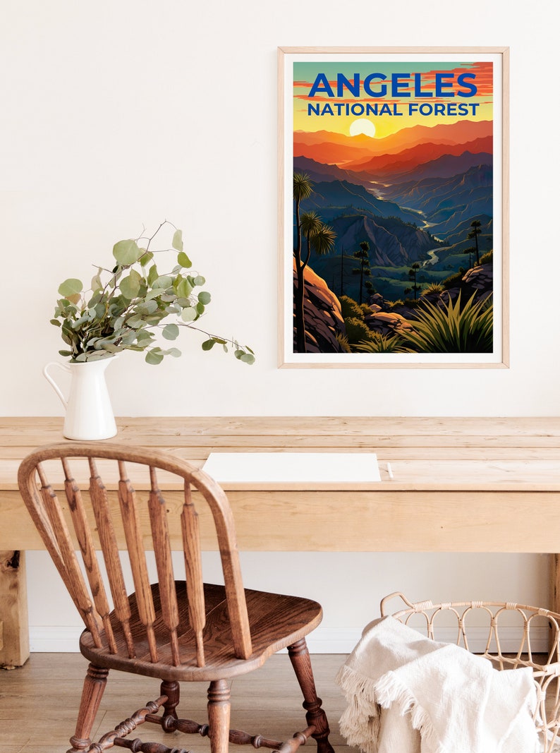 Angeles National Forest Travel Poster, California Wall Art, California Print, Angeles National Forest Poster, California Poster, Travel Gift