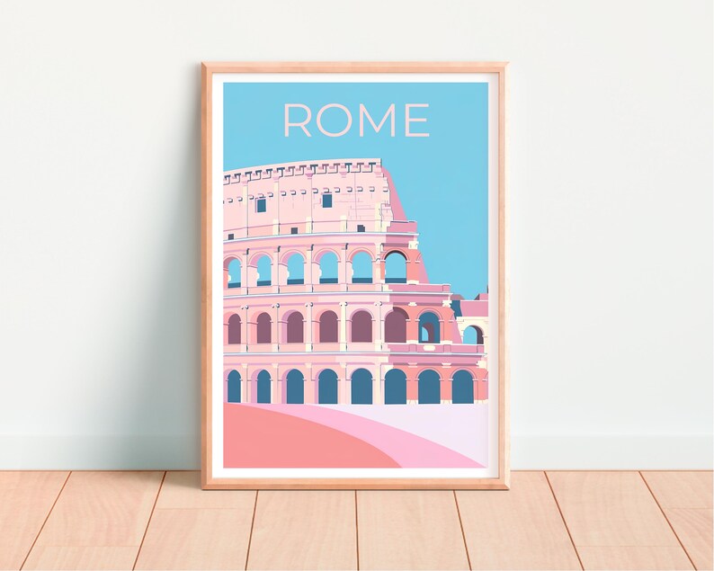 Rome Poster, Italy Travel Print, Colosseum Art, Colosseum Print, Italy Poster, Rome Gift, Italy Print