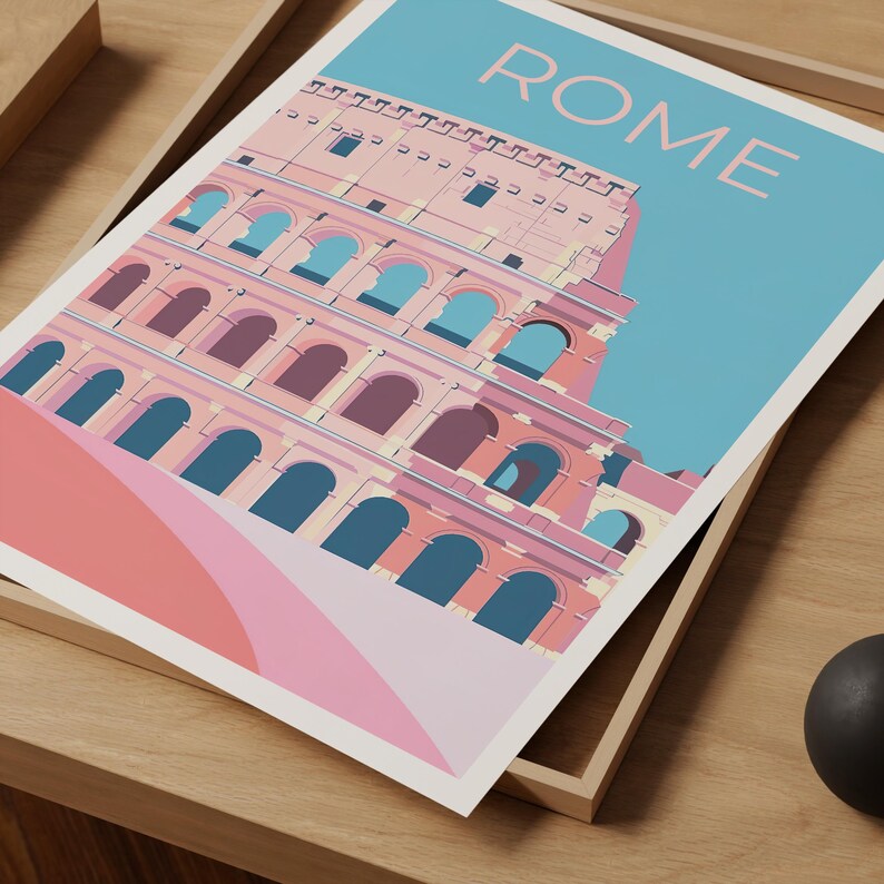Rome Poster, Italy Travel Print, Colosseum Art, Colosseum Print, Italy Poster, Rome Gift, Italy Print