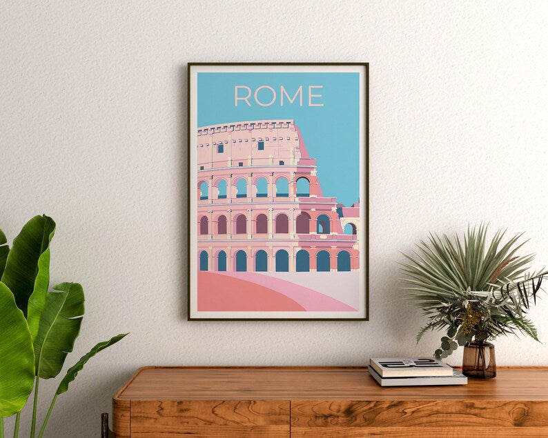 Rome Poster, Italy Travel Print, Colosseum Art, Colosseum Print, Italy Poster, Rome Gift, Italy Print