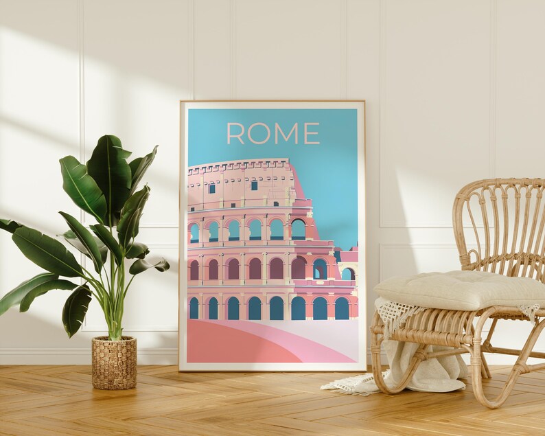 Rome Poster, Italy Travel Print, Colosseum Art, Colosseum Print, Italy Poster, Rome Gift, Italy Print