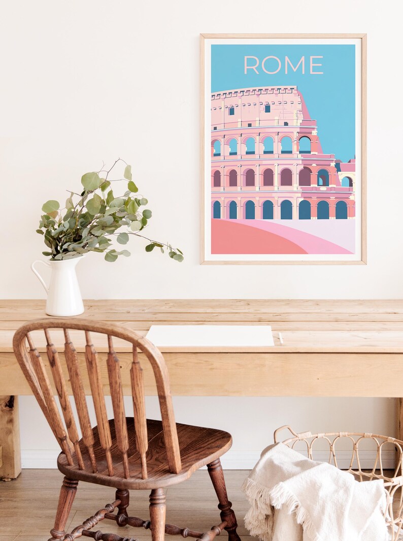 Rome Poster, Italy Travel Print, Colosseum Art, Colosseum Print, Italy Poster, Rome Gift, Italy Print