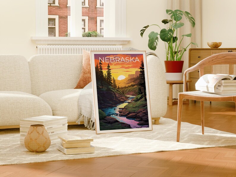 Nebraska Poster, Nebraska National Forest Print, Mountain Poster, Forest Print, Outdoor Nature Travel Poster, Forest Poster, Nebraska Art