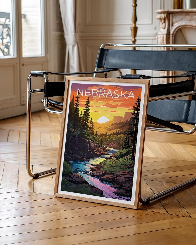 Nebraska Poster, Nebraska National Forest Print, Mountain Poster, Forest Print, Outdoor Nature Travel Poster, Forest Poster, Nebraska Art