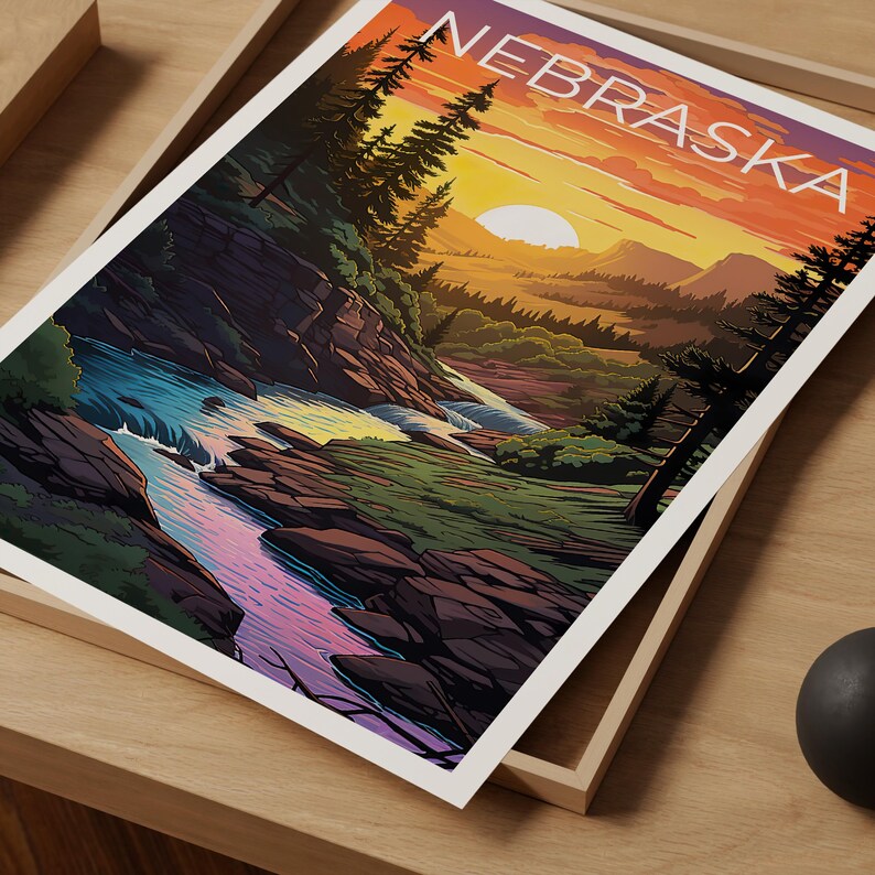 Nebraska Poster, Nebraska National Forest Print, Mountain Poster, Forest Print, Outdoor Nature Travel Poster, Forest Poster, Nebraska Art