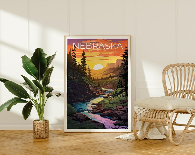 Nebraska Poster, Nebraska National Forest Print, Mountain Poster, Forest Print, Outdoor Nature Travel Poster, Forest Poster, Nebraska Art