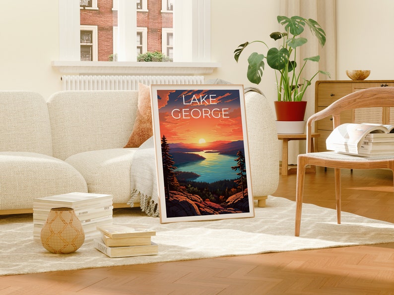 Lake George Travel Poster, New York Wall Art, New York Print, Lake George Poster, New York Poster, Lake Poster, Lake George Print
