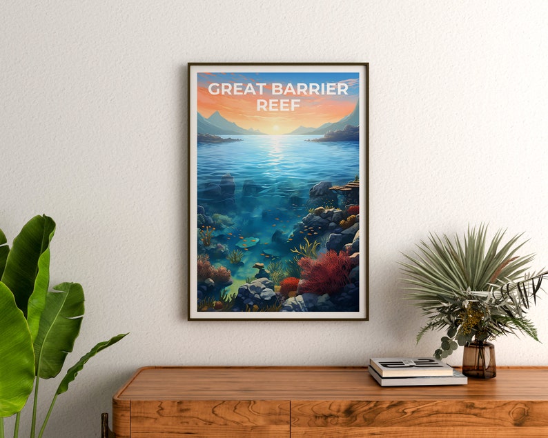 Great Barrier Reef Poster, Coral Reef Wall Art, Nature Print, Great Barrier Reef Poster, Australia Poster, Nature Poster