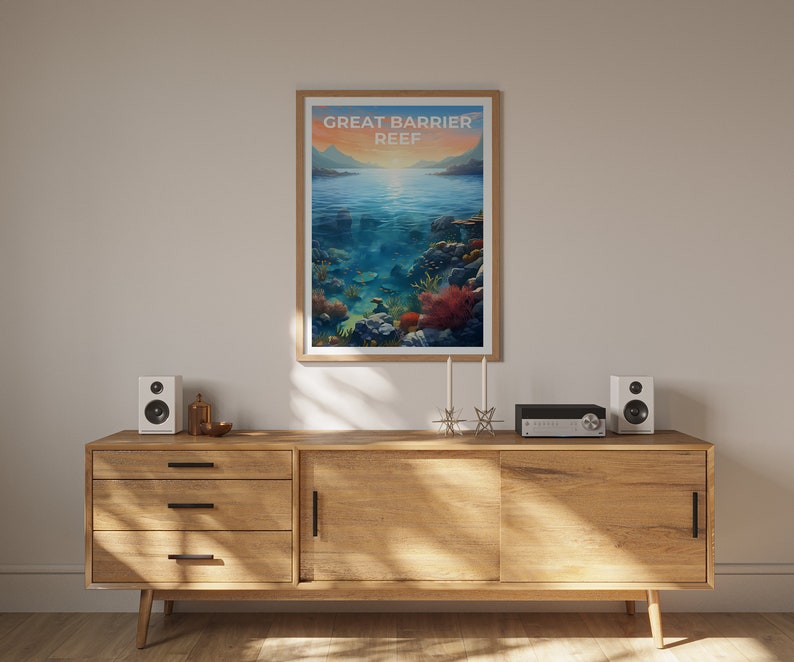Great Barrier Reef Poster, Coral Reef Wall Art, Nature Print, Great Barrier Reef Poster, Australia Poster, Nature Poster
