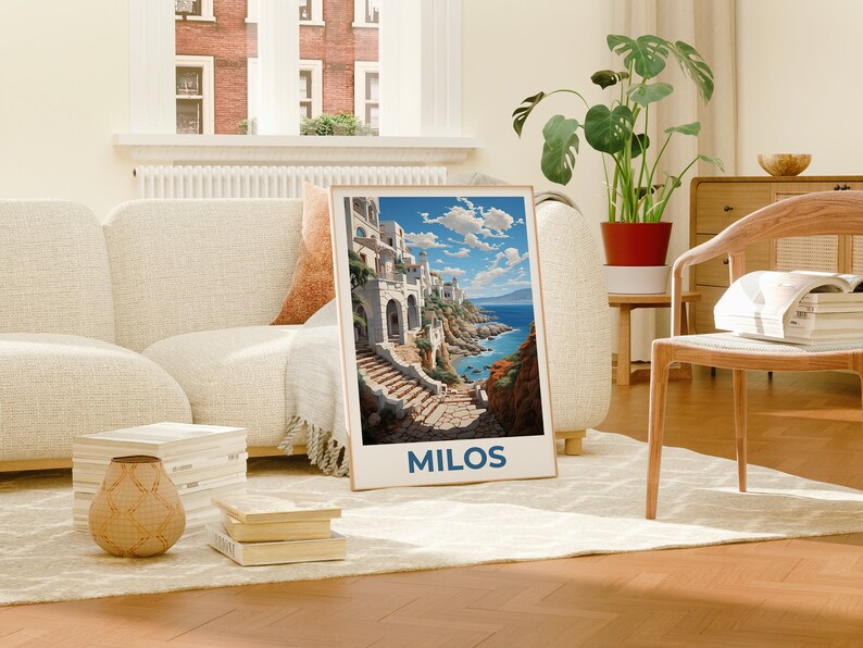Milos Travel Poster, Greece Wall Art, Greece Print, Milos Poster, Greece Poster, Greek Islands Poster, Milos Art