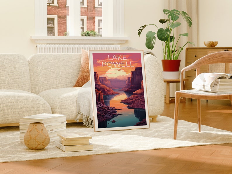Lake Powell Travel Poster, Arizona Wall Art, Arizona Print, Utah Poster, Lake Powell Poster, Arizona Poster, Lake Powell Print
