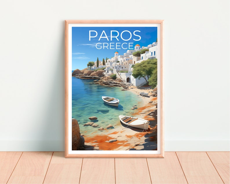 Paros Travel Poster, Greece Wall Art, Greece Print, Paros Poster, Greece Poster, Europe Poster, Paros Print