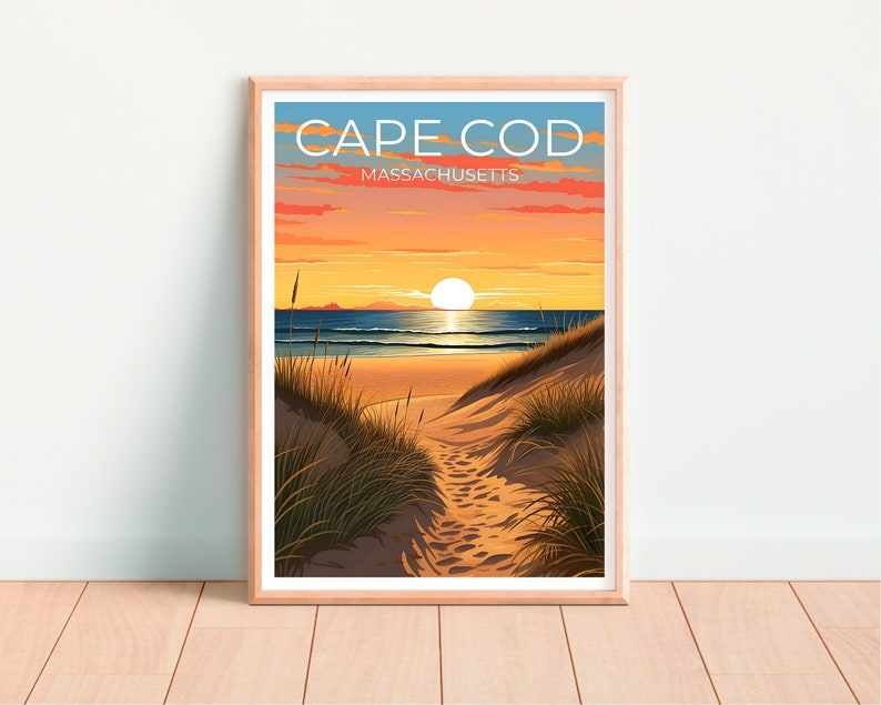 Cape Cod Travel Poster, Massachusetts Wall Art, Massachusetts Print, Cape Cod Poster, Beach Poster, Nature Poster, Cape Cod Art