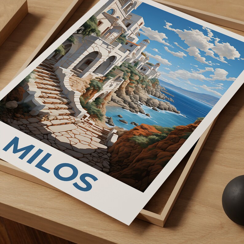 Milos Travel Poster, Greece Wall Art, Greece Print, Milos Poster, Greece Poster, Greek Islands Poster, Milos Art