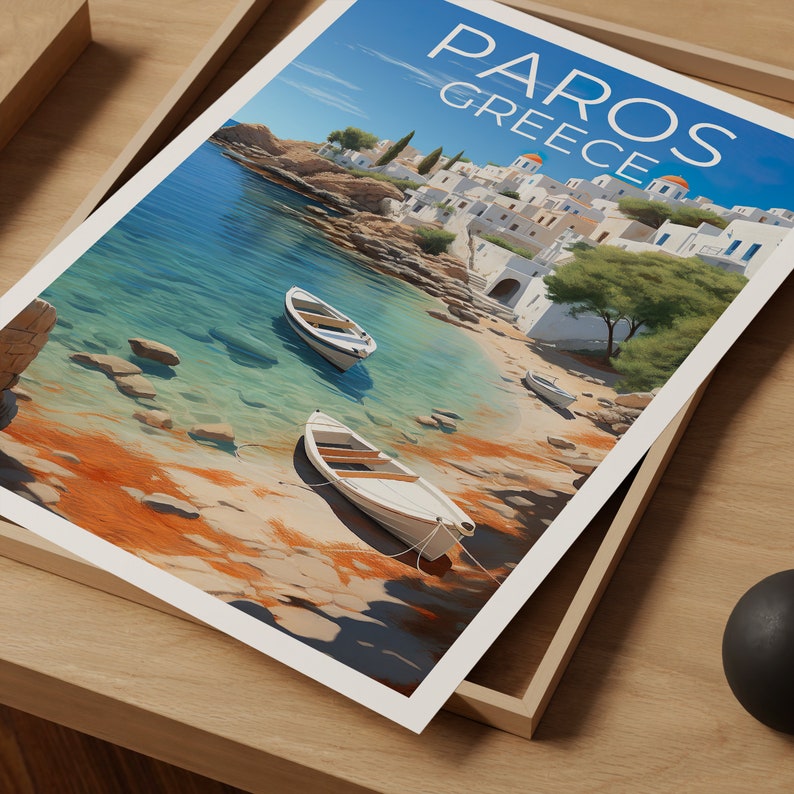 Paros Travel Poster, Greece Wall Art, Greece Print, Paros Poster, Greece Poster, Europe Poster, Paros Print